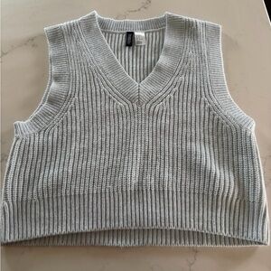 Divided Blue Ribbed Knit Sweater Vest Tank Top - Women’s Medium